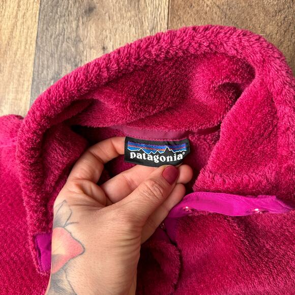 Vintage 90s Patagonia Re-Tool Snap-T Jacket Women's Small Pink Fleece 5373 - Picture 3 of 11